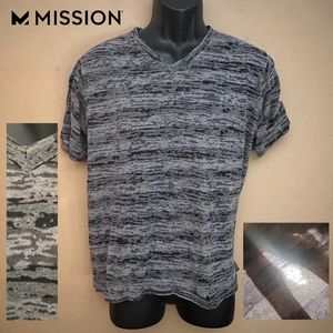 Mission Mottled Burnout V Neck T Shirt XL tight Gently worn